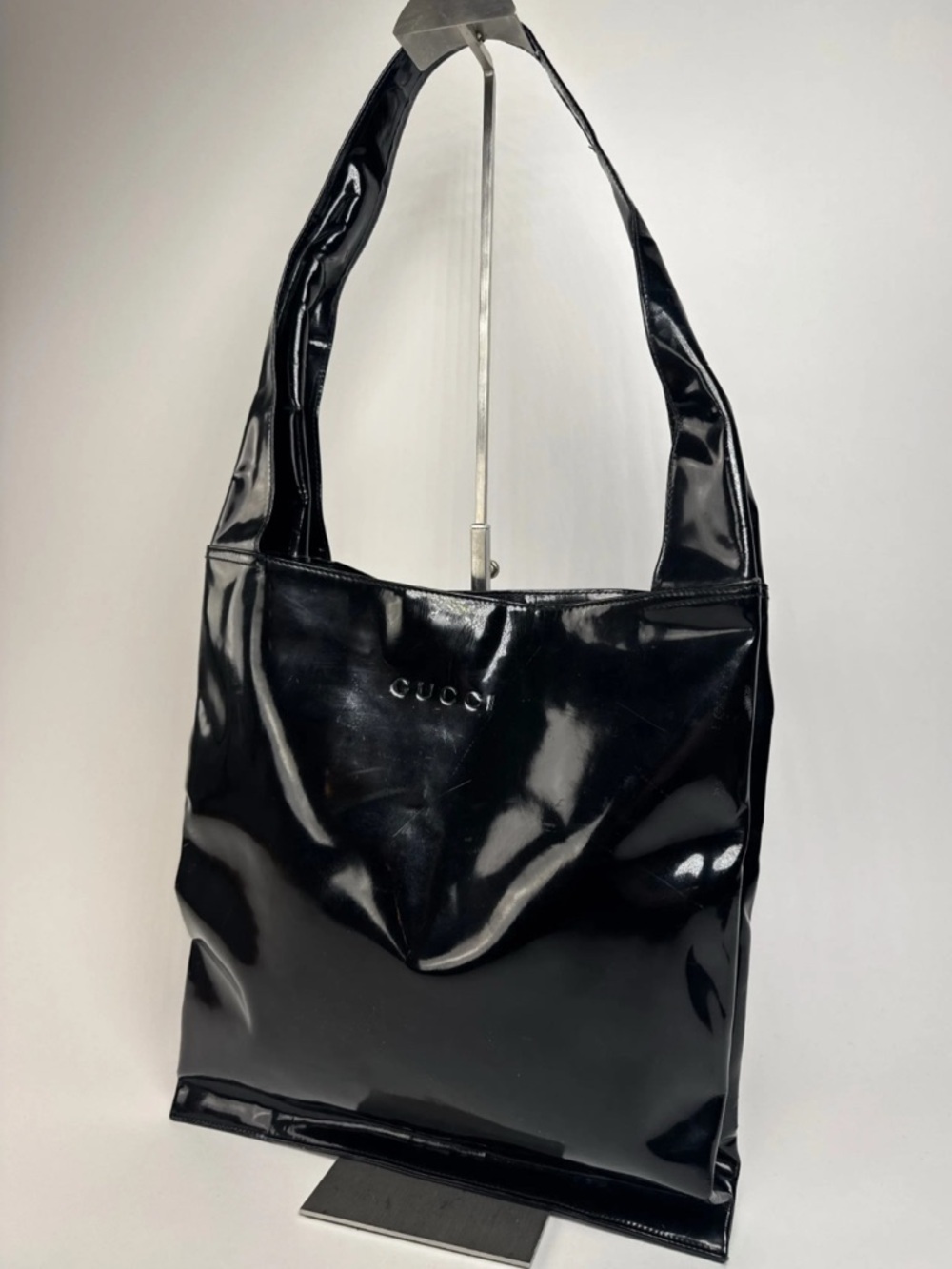 Authentic GUCCI Black Patent Shoulder Bag - Women